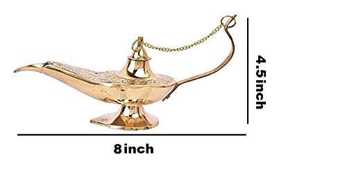Skywalk Hand Crafted Metal Brass Alladin Chirag Lamp - Image 3