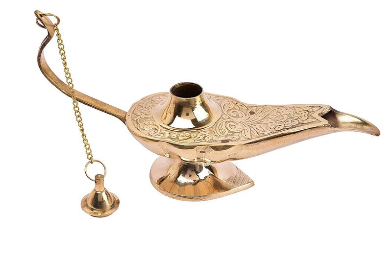 Skywalk Hand Crafted Metal Brass Alladin Chirag Lamp - Image 2