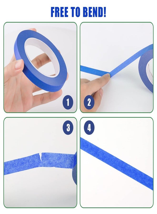 AIEX 4 Rolls Fine Line Tapes, 1/8, 1/4, 1/2 Inch Fineline Masking Tape Thin Colored Painter Tape for Automotive Car DIY Crafts & Arts Decoration School Office (Blue) - Image 4