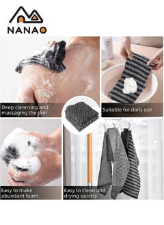 NANAO 2 Piece Exfoliating Washcloth Towel,  Exfoliating Washcloth for Skin,Stretchable Exfoliating Beauty Skin Smoother Bath Cloth, Porous Stretches Back Washcloths,Wipe Back Scarf For Shower  - Image 4