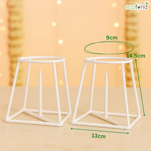 ecofynd Metal White Banana Plant Stand, Pack of 2 Heavy Decorative Leaf Stand for Plant, Tree, Stem, Ideal for Home Festival Decor, Placing Puja, Religious & Other Ceremonies Use - Image 2