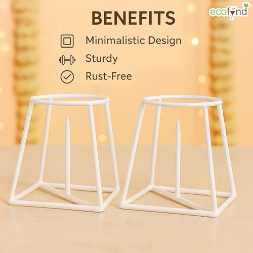 ecofynd Metal White Banana Plant Stand, Pack of 2 Heavy Decorative Leaf Stand for Plant, Tree, Stem, Ideal for Home Festival Decor, Placing Puja, Religious & Other Ceremonies Use - Image 4