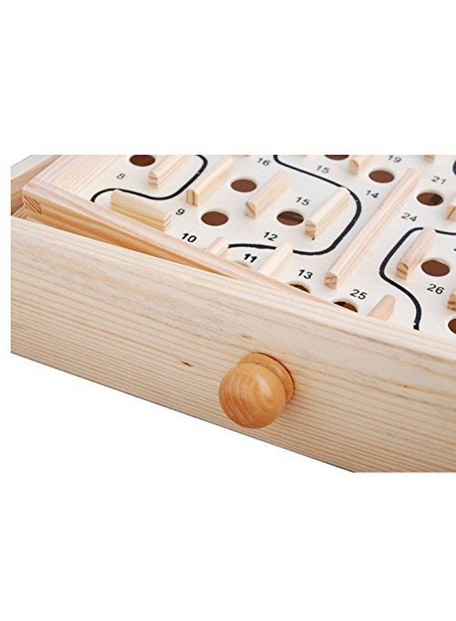 Topwon Wood Labyrinth Table Maze/Balance Board Table Maze Solitaire Game For Kids And Adults - Large - Great Gift - Image 4