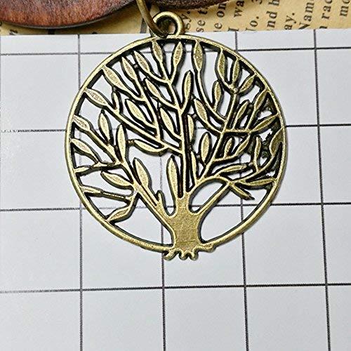 SIVITE Vintage Bronze Tree of Life with Wood Pendant Necklace Long Leather Chain Wooden Necklace for Women - Image 5