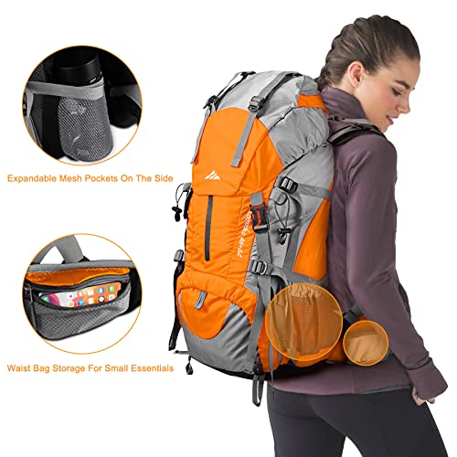 Loowoko 50L Hiking Backpack, Waterproof Camping Essentials Bag with Rain Cover, 45+5 Liter Lightweight Backpacking Back Pack - Image 5