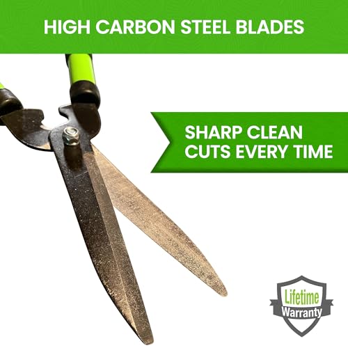 Garden Guru Lawn & Garden Tools GARDEN GURU Hedge Shears Clippers for Trimming & Shaping Borders, Boxwood, Decorative Shrubs, Bushes, Grass – 15 inch High Carbon Steel Gardening Hedge Clippers & Shears with Comfort Grip Handles - Image 3