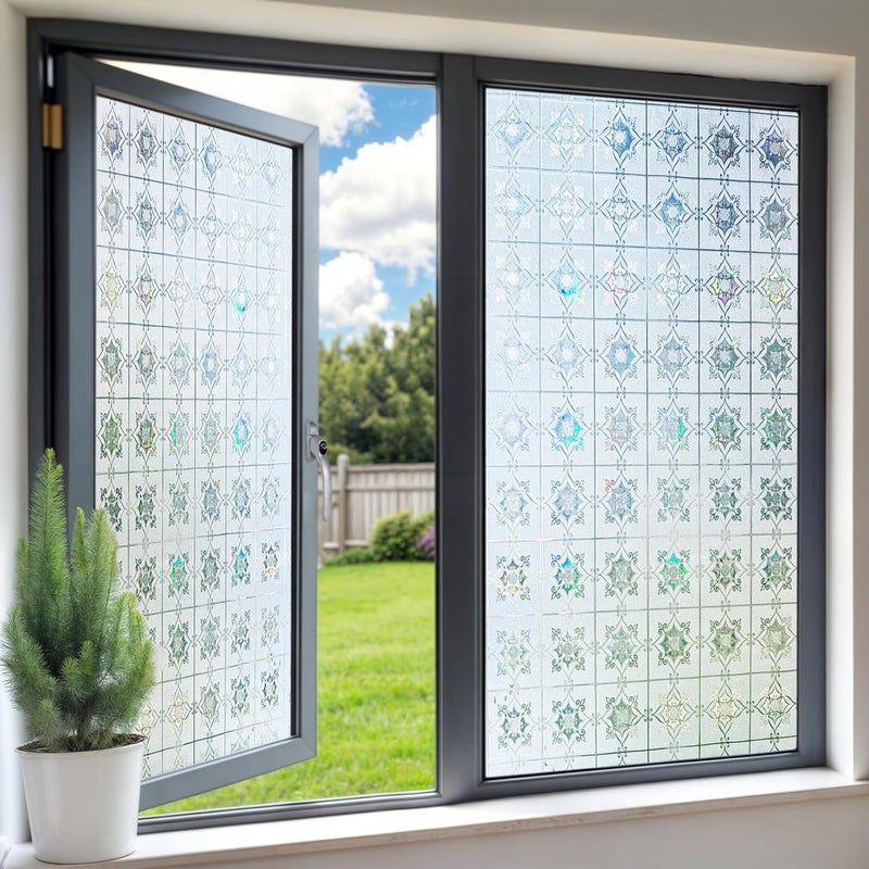 DARUITE Window Privacy Film Frosted Glass Window Film Privacy Film for Glass Windows Frosted Window Film Bathroom Window Privacy Film Bathroom Window Privacy Film(30x200cm) - Image 1