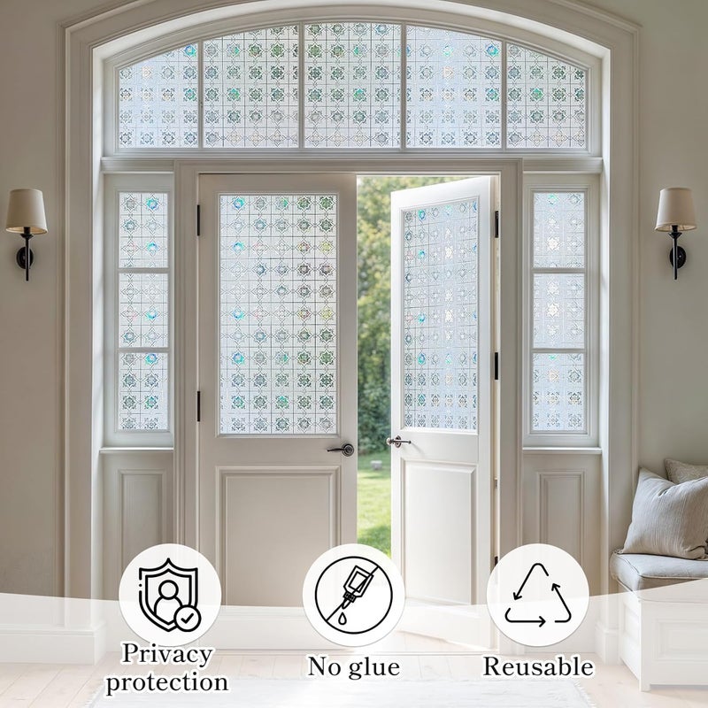 DARUITE Window Privacy Film Frosted Glass Window Film Privacy Film for Glass Windows Frosted Window Film Bathroom Window Privacy Film Bathroom Window Privacy Film(30x200cm) - Image 4