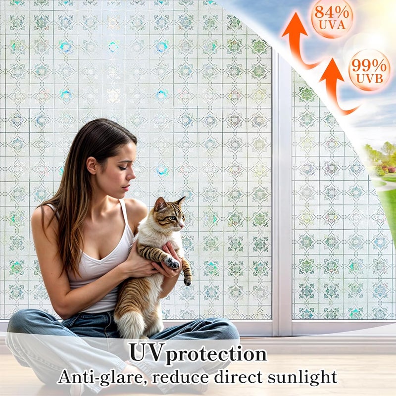 DARUITE Window Privacy Film Frosted Glass Window Film Privacy Film for Glass Windows Frosted Window Film Bathroom Window Privacy Film Bathroom Window Privacy Film(30x200cm) - Image 2