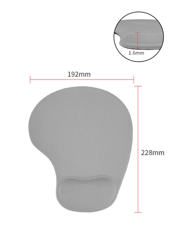 Mouse Pad with Wrist Rest, Comfortable Computer Mousepad with Gel Wrist Support Smooth Surface and Non-Slip PU Base for Pain Relief, Laptop, Office & Home (Grey) - Image 2