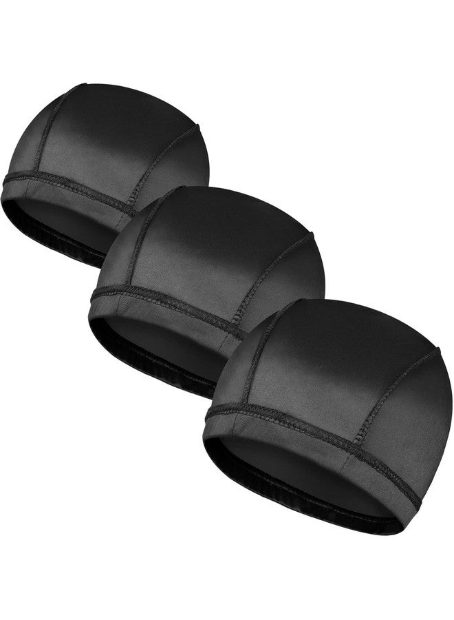 DURALA 3Pcs Silky Wave Caps For Men Waves Good Compression Caps Over Durags For Waves Large Size Caps Suitable For Big Skull & Adults Braids Ideal Gifts For Father'S Day (Black)  - Image 2