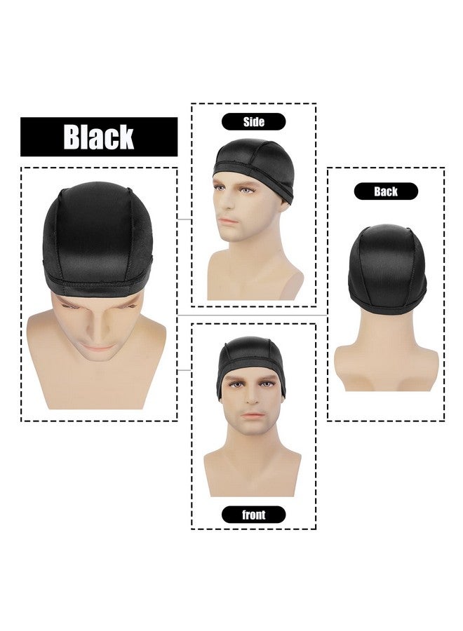 DURALA 3Pcs Silky Wave Caps For Men Waves Good Compression Caps Over Durags For Waves Large Size Caps Suitable For Big Skull & Adults Braids Ideal Gifts For Father'S Day (Black)  - Image 3