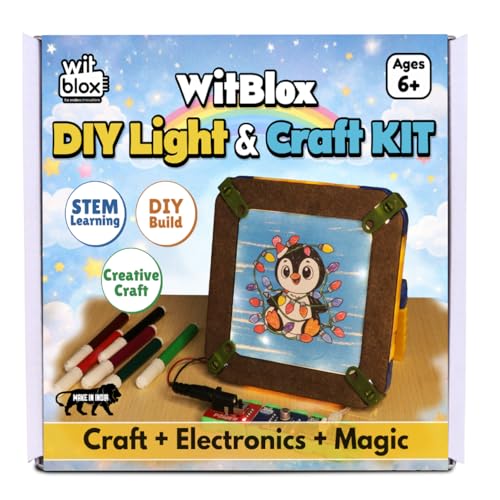 WitBlox DIY STEM Light & Craft Kit for Kids |Build & Light Up Artwork|3 Free Class| Birthday Gift|Electronics| School Science Project |LED Project for Boys & Girls (Age 6+) - Image 1