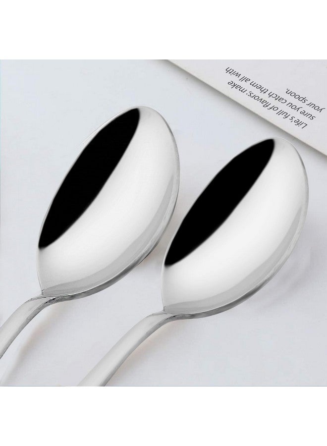 Parage 6 Pieces Stainless Steel Premium Dinner Spoon Set for Home & Kitchen, 16 cm Long, Luxury Dining Tableware Laser Chammach Set Gift, Silver, Dazzle Design - Image 5