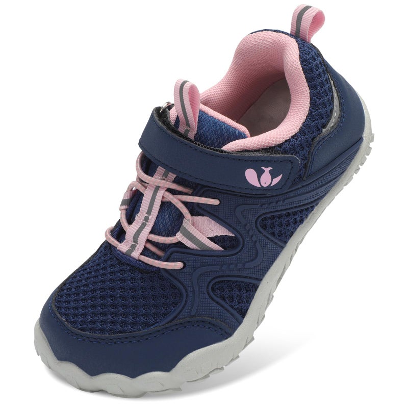 FEETCITY Kids Barefoot Shoes Wide Toddler Shoes Zero Drop Minimalist Shoe Kids Sneakers Boys Girls Hiking Shoe Navy Pink - Image 1