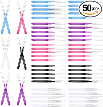 Piriuuo 50 Pcs Micro Eyebrow Brush Multifunctional Eyelash Comb Brush with Cap Portable Eyebrow Spoolies Brush Brow Lamination Brow Brushes for Eyebrows Eyelash Extensions Tool 5 Colors - Image 1