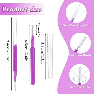 Piriuuo 50 Pcs Micro Eyebrow Brush Multifunctional Eyelash Comb Brush with Cap Portable Eyebrow Spoolies Brush Brow Lamination Brow Brushes for Eyebrows Eyelash Extensions Tool 5 Colors - Image 2