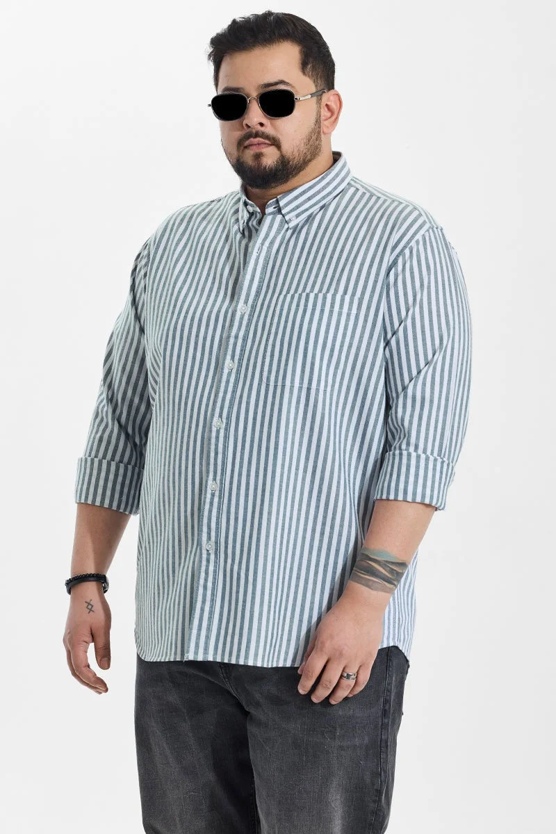 سنيتش قميص فورتوناتو مقاس كبير مخطط باللون الرمادي الفاتح