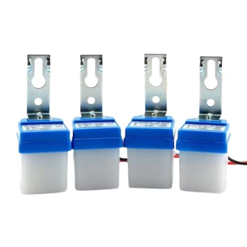 ROBOWAY 4Pcs Plastic 220V Auto Day/Night on and Off Photocell, LDR Sensor Switch for Street Light, Home, Outdoor Use (Pack of 4) - Image 1