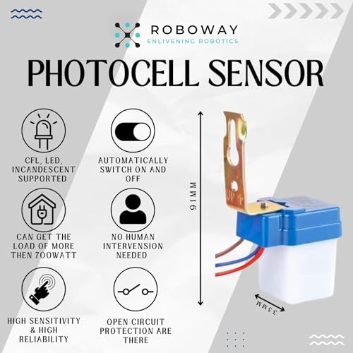 ROBOWAY 4Pcs Plastic 220V Auto Day/Night on and Off Photocell, LDR Sensor Switch for Street Light, Home, Outdoor Use (Pack of 4) - Image 3
