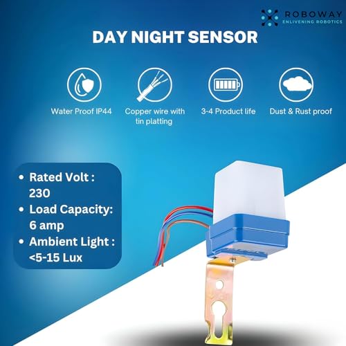 ROBOWAY 4Pcs Plastic 220V Auto Day/Night on and Off Photocell, LDR Sensor Switch for Street Light, Home, Outdoor Use (Pack of 4) - Image 5
