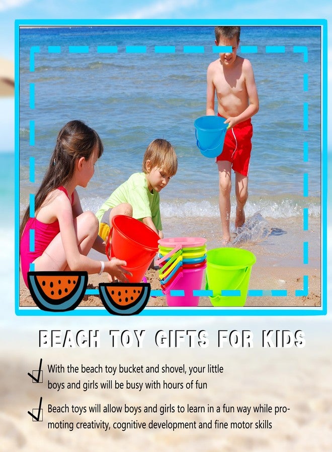Feradny 36 Pack Mini Plastic Beach Bucket Set Colorful Sand Buckets Small Bucket Small Sand Pail Bulk for Kids Summer Seaside Beach Pool Party, 6 Colors - Image 5