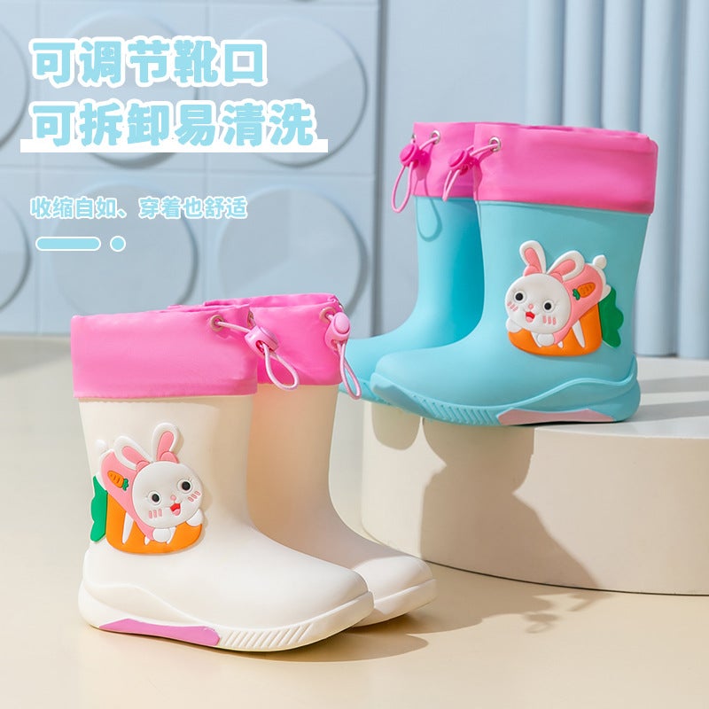Children'S Rain Boots Export Non-Slip Soft Bottom Lightweight Children'S Boys And Girls Baby Mid-Tube Rain Boots Children'S Water Shoes - Image 2