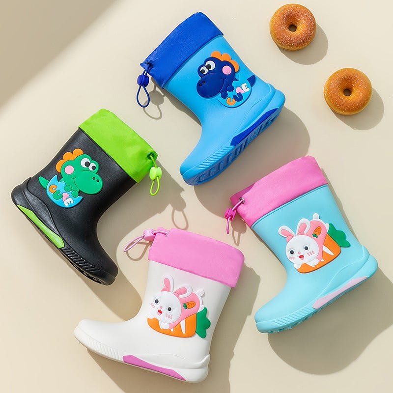 Children'S Rain Boots Export Non-Slip Soft Bottom Lightweight Children'S Boys And Girls Baby Mid-Tube Rain Boots Children'S Water Shoes - Image 4