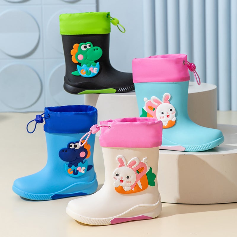 Children'S Rain Boots Export Non-Slip Soft Bottom Lightweight Children'S Boys And Girls Baby Mid-Tube Rain Boots Children'S Water Shoes - Image 3