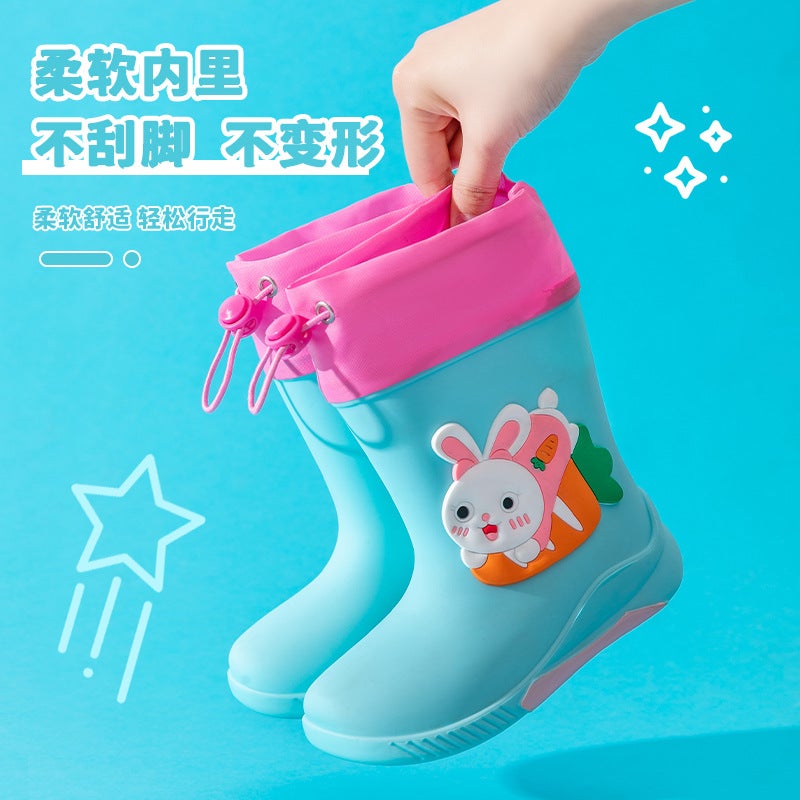 Children'S Rain Boots Export Non-Slip Soft Bottom Lightweight Children'S Boys And Girls Baby Mid-Tube Rain Boots Children'S Water Shoes - Image 5