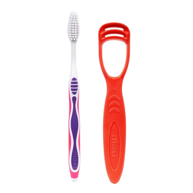 MAXI Oral Care Combo of 10-(6 Travel Packs) Candy Hard Toothbrush & (4 TC) 1 Number Tongue Cleaner - Image 4