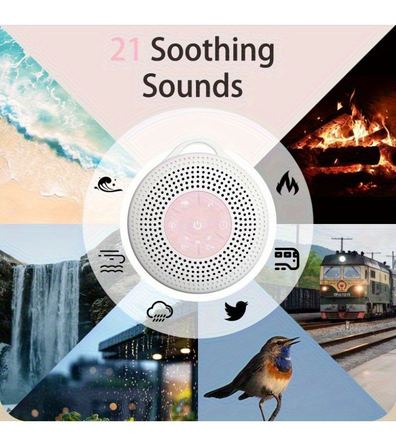 White Noise Machine with 21 Melodies Timer Lock 2000mAh Battery for Home Travel - Image 5