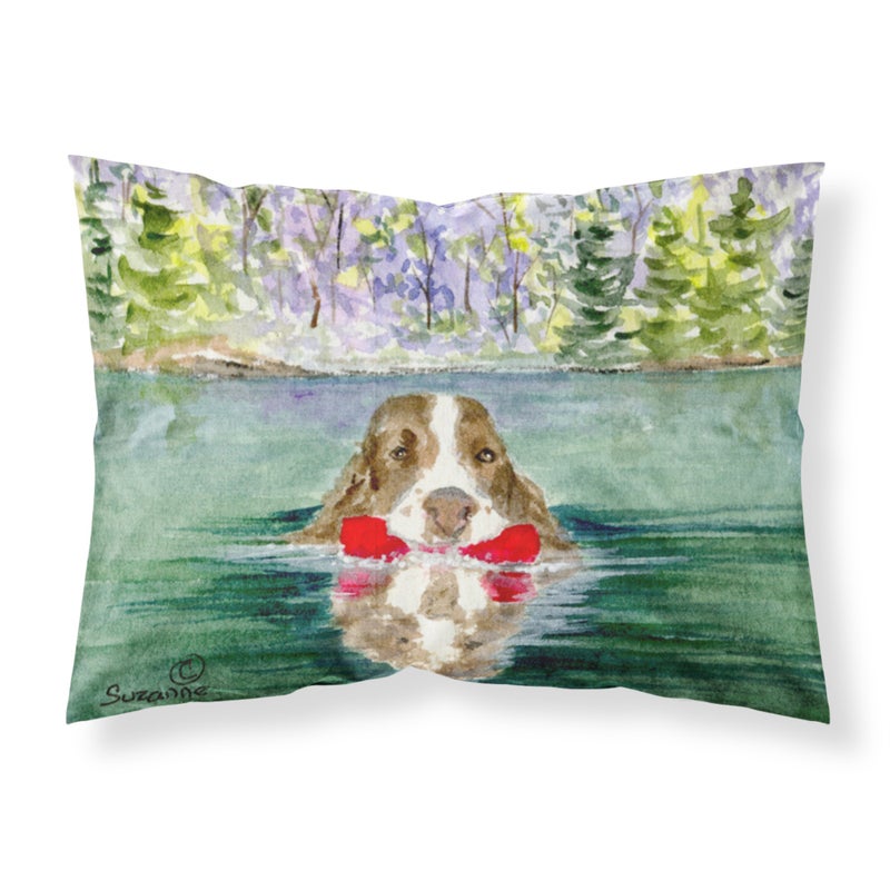""Caroline's Treasures SS8943PILLOWCASE Springer Spaniel نسيج ممتص للرطوبة غطاء وسادة قياسي كبير متعدد الألوان""