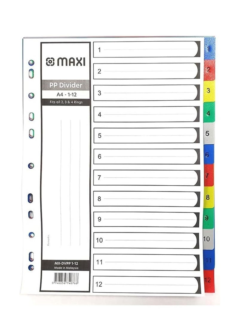 Maxi Maxi 1-12 Part Color Polypropylene Divider  - Image 1