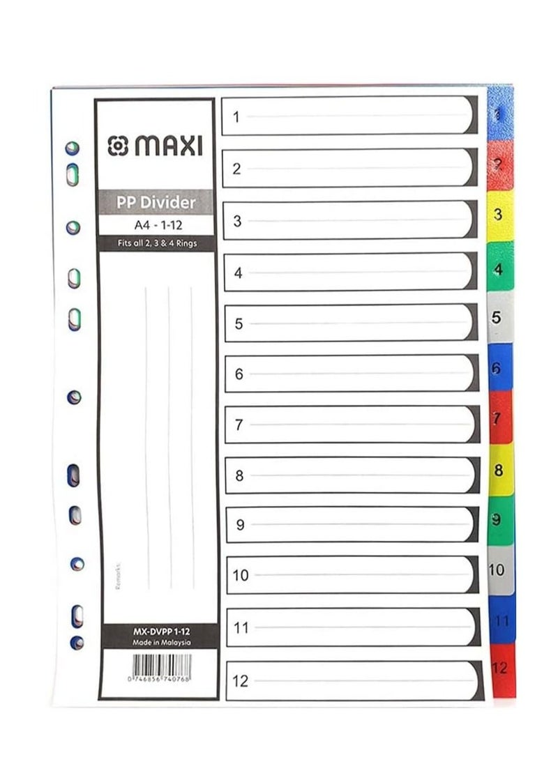Maxi Maxi 1-12 Part Color Polypropylene Divider  - Image 2