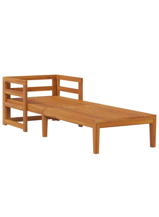 vidaxl Sun Lounger with Dark Grey Cushions Solid Acacia Wood 316317 - Image 3