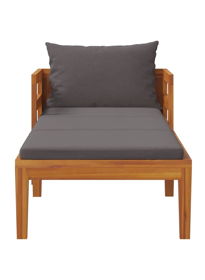 vidaxl Sun Lounger with Dark Grey Cushions Solid Acacia Wood 316317 - Image 2