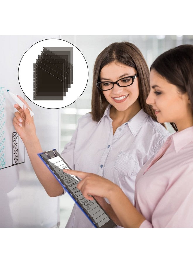 Laumoi 10 Sets Letter Pocket Dividers For Discbound Notebook System Dividers With Pockets Letter Binder Index Dividers Plastic Dividers Binder Accessories Discbound Organizer With Holes (Gray Translucent)  - Image 5