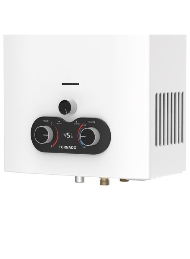 تورنيدو سخان غاز تورنيدو، 10 لتر، غاز طبيعي، لون أبيض - GH-MP10SN-W - Image 2