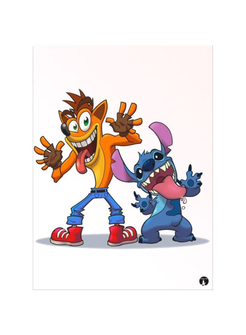 Stich And Crash Printed Mouse Pac Blue/Orange/Red