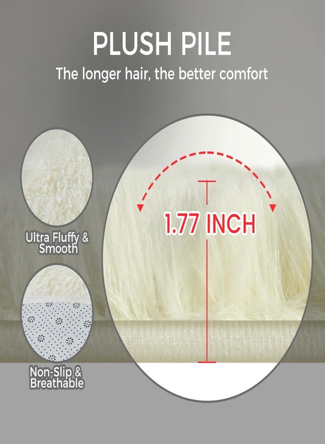 Fairblink Ultra Soft Rug for Living Room, 6X9 Fluffy Shag Area Rug for Bedroom, Modern Shaggy Carpets Fuzzy Rug for Teens Dorm Nursery Home Decor Aesthetic, Upgrade Anti-Skid Durable, Cream White - Image 2