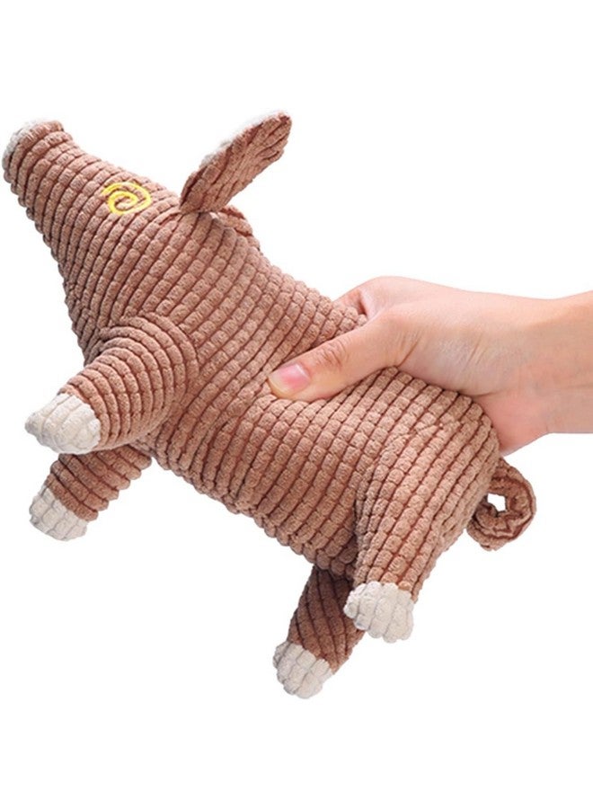 Emily Pets Dog Plush Toy Pig Shaped Pet Toy Squeaky Pet Toy Adorable Pet Chewing Toy Pet Gnawing Toy Molar Toy (Brown) - Image 2