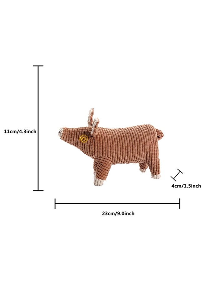 Emily Pets Dog Plush Toy Pig Shaped Pet Toy Squeaky Pet Toy Adorable Pet Chewing Toy Pet Gnawing Toy Molar Toy (Brown) - Image 3