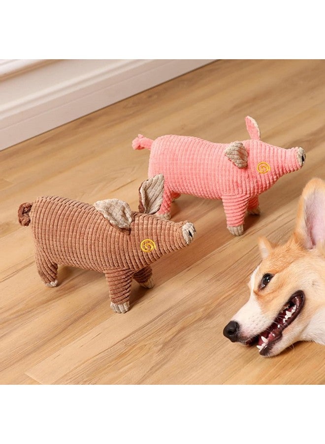 Emily Pets Dog Plush Toy Pig Shaped Pet Toy Squeaky Pet Toy Adorable Pet Chewing Toy Pet Gnawing Toy Molar Toy (Brown) - Image 4