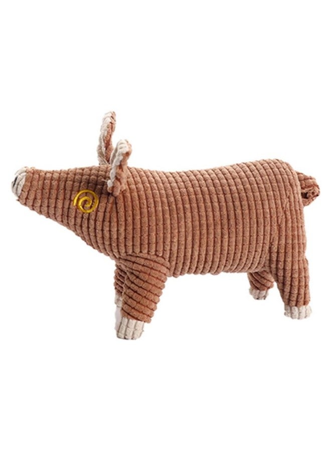 Emily Pets Dog Plush Toy Pig Shaped Pet Toy Squeaky Pet Toy Adorable Pet Chewing Toy Pet Gnawing Toy Molar Toy (Brown) - Image 1