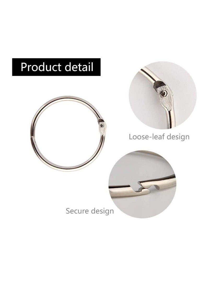 Excefore - Binder Rings 0.8 Inch, 60 Pcs Book Rings, O Rings for Flashcards Loose, Metal Rings for Index Cards, Silver Loose Leaf Binder Rings for Paper, School, Home or Office - Image 1