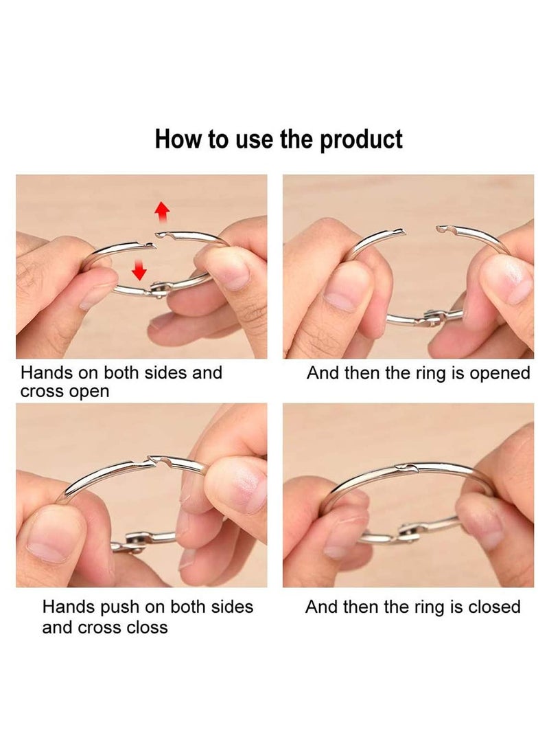 Excefore - Binder Rings 0.8 Inch, 60 Pcs Book Rings, O Rings for Flashcards Loose, Metal Rings for Index Cards, Silver Loose Leaf Binder Rings for Paper, School, Home or Office - Image 1
