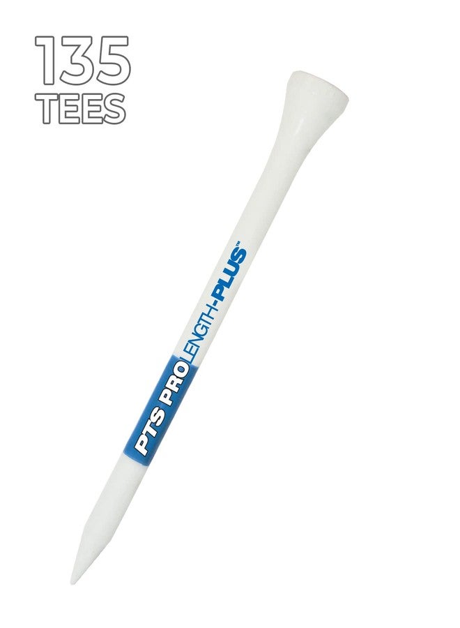 PrideSports PTS Micro Head Wooden Golf Tee - 3-1/4" - White/Blue 135 CT - Image 3