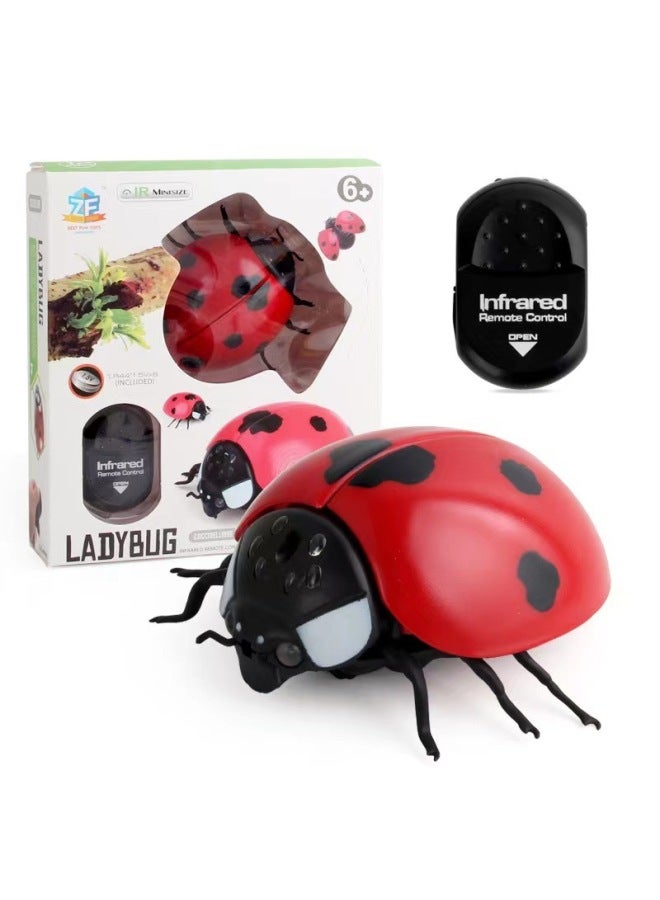 TikTok Explosions Strange Simulation Remote Control Animal Infrared Trick Remote Control Snake Remote Control Caterpillar Toy-Color:Remote Control Ladybug 9922 - Image 1