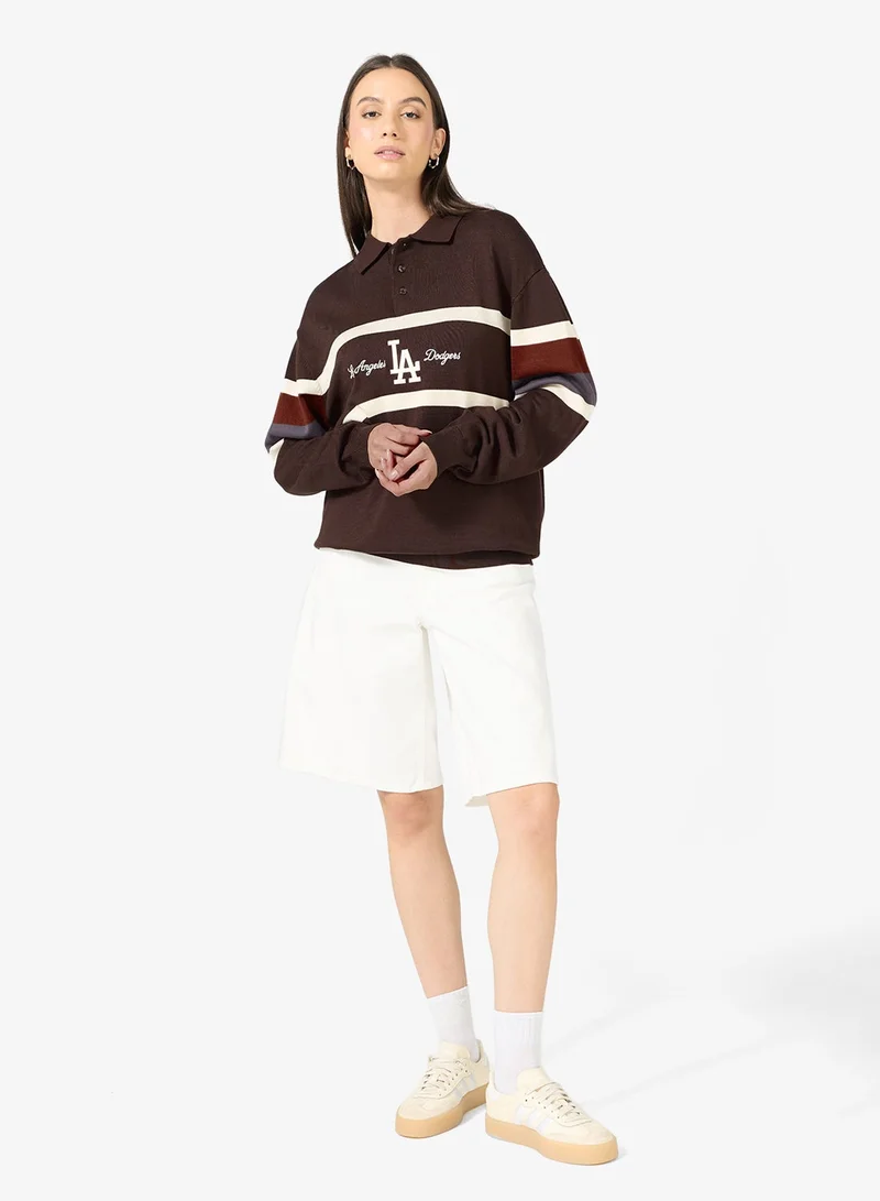 NEW ERA  MLB Knit Los Angeles Dodgers Rugby Polo Shirt for Women | Best Price UAE